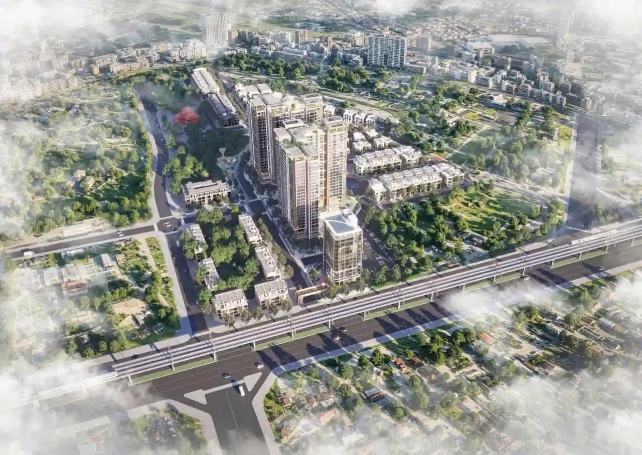 Phối cảnh từ trên cao của dự án The Vista Văn La Hà Đông